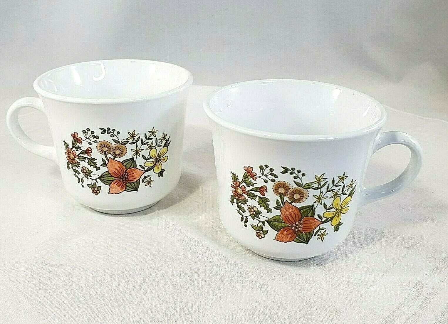 Lot of 2 Corelle by Corning Mugs Cups Coffee Tea Vintage Floral Indian  Summer