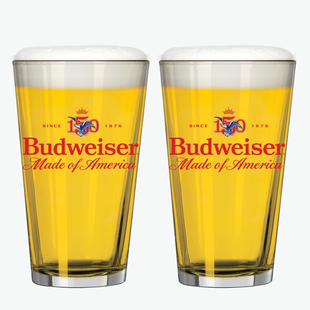 Budweiser Signature 150th Anniversary Pint Glasses - Set of 2 - Limited Edition Budweiser Signature 150th Anniversary Pint Glasses - Set of 2 - Limited Edition