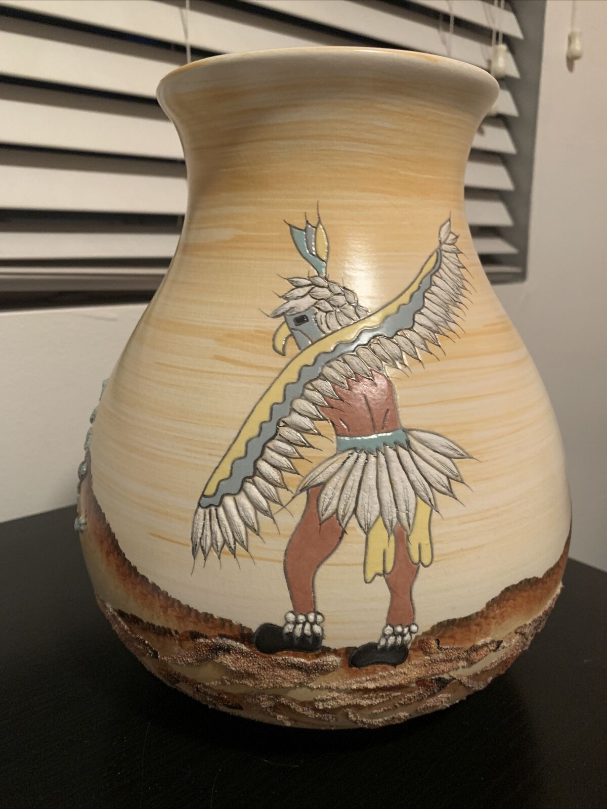 Vintage  Hopi Eagle Dancer  Pottery Vase￼ Beautiful Condition 12”H