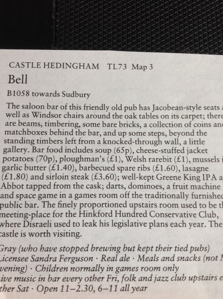 m1-3 ephemera 1984 pub article The Pub Bell Castle Hedingham