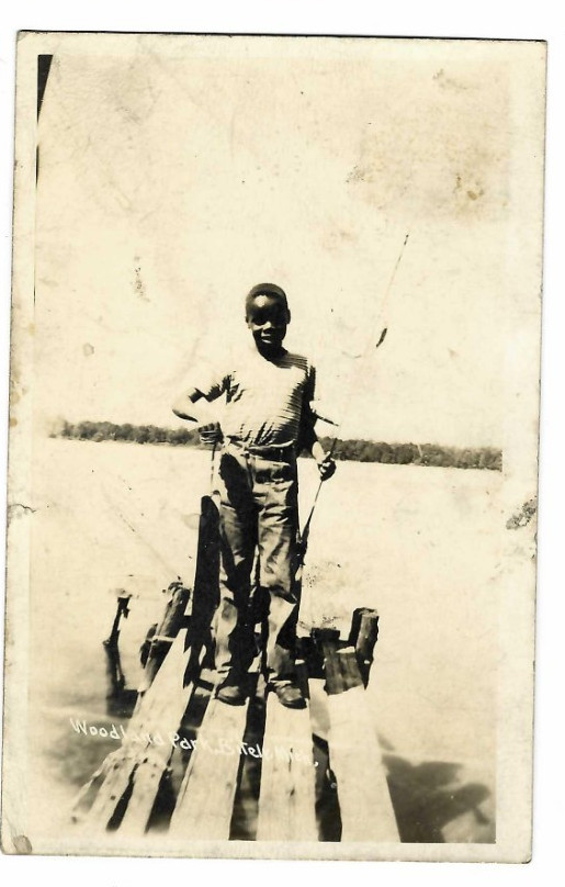 RPPC Woodland Park Bitely Mich MI Michigan Black Boy Fish Fishing Pole