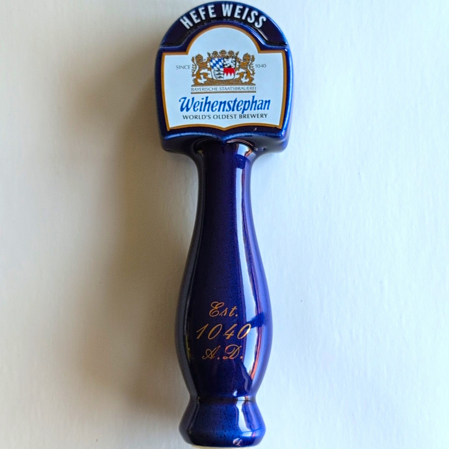 Weihenstephan Hefe Weiss Beer Tap Handle/Knob Bavarian State Brewery Blue