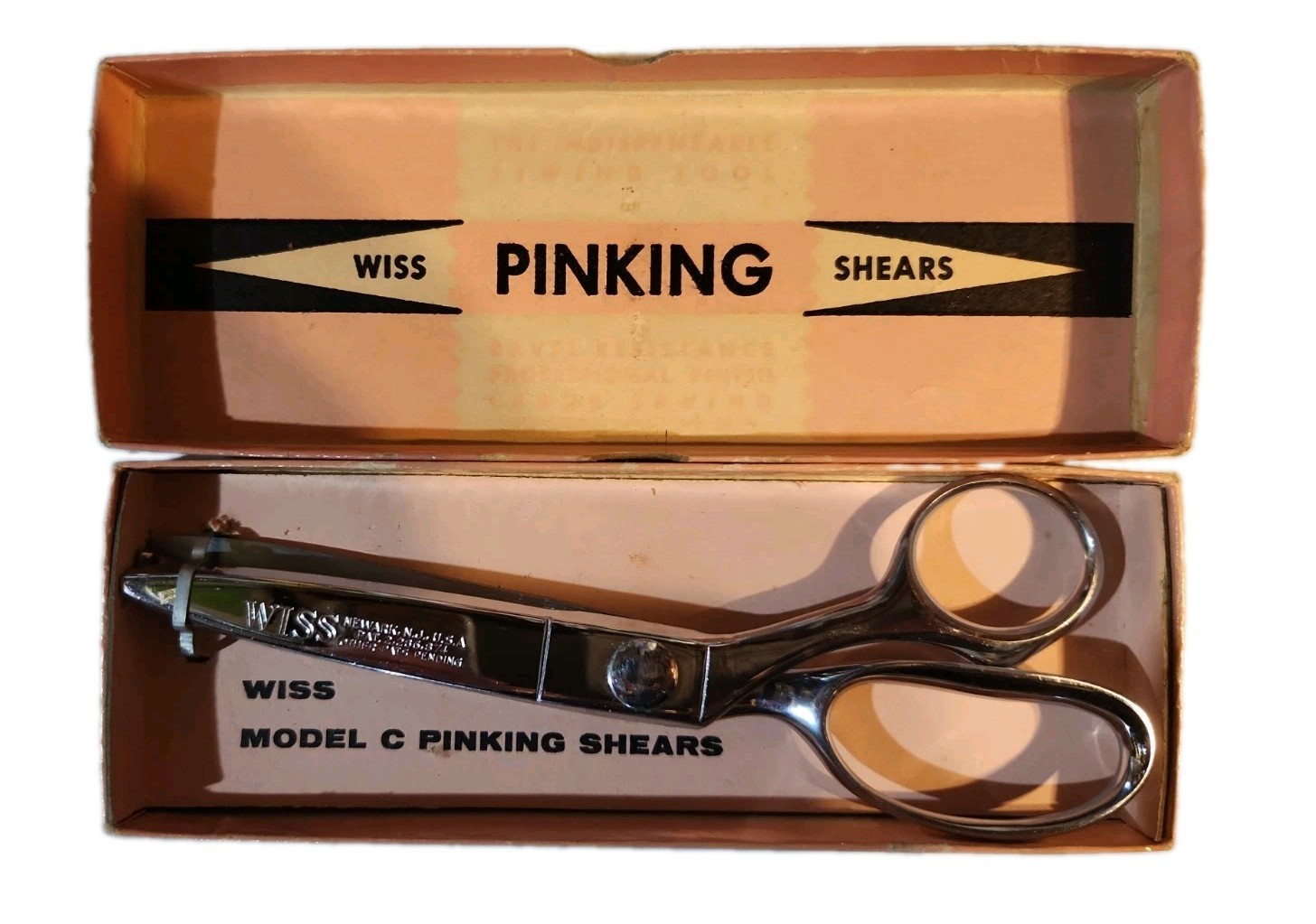 Wiss Model C Pinking Shears Scissors in Original Box Chrome Plated USA Mint