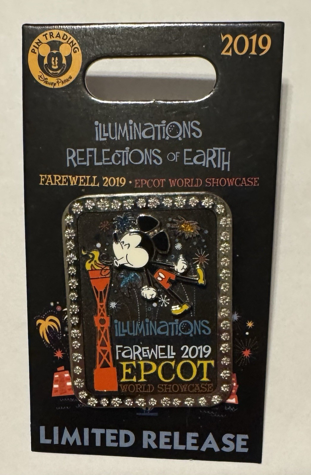 2019 Disney Epcot Farewell to Illuminations Pin Mickey Mouse Limited Release