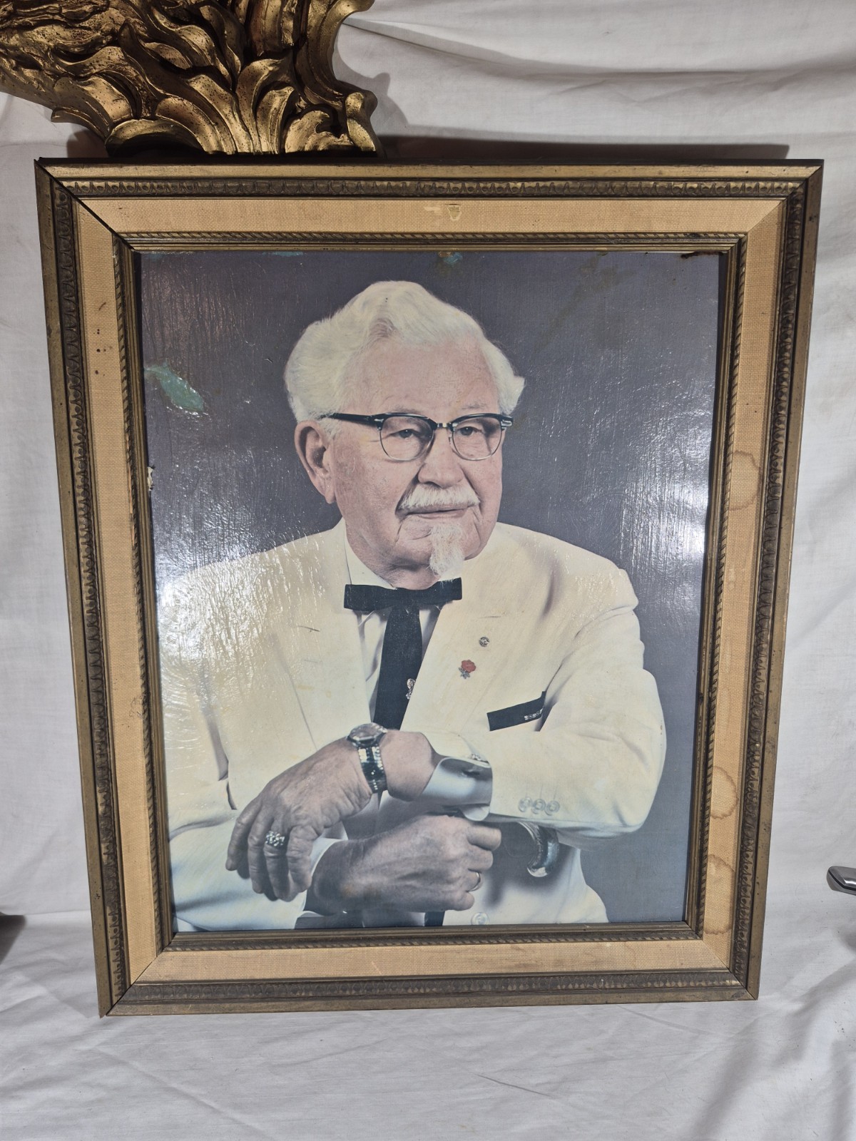 Vintage Colonel Sanders Portrait Original Restaurant  Advertisement As Is Condit