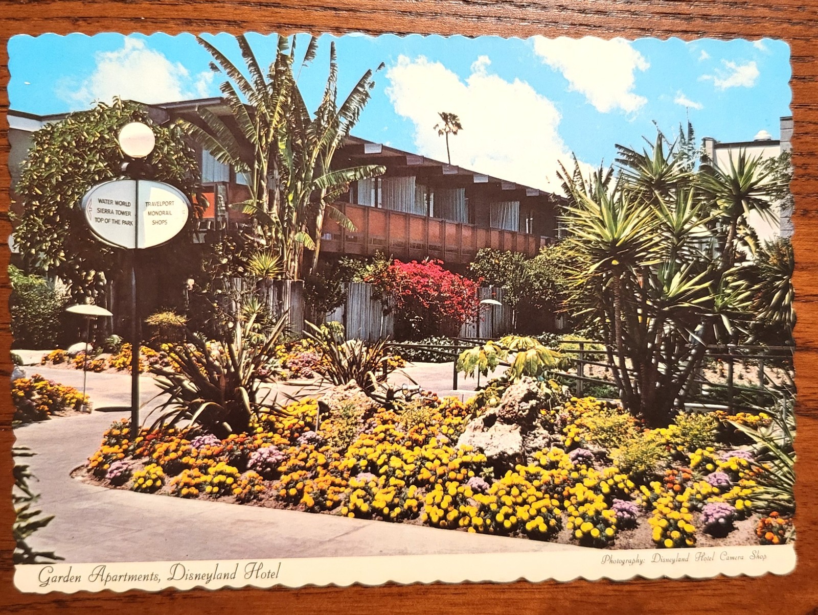 Disneyland Hotel postcard; Garden Apartments; very scarce printing