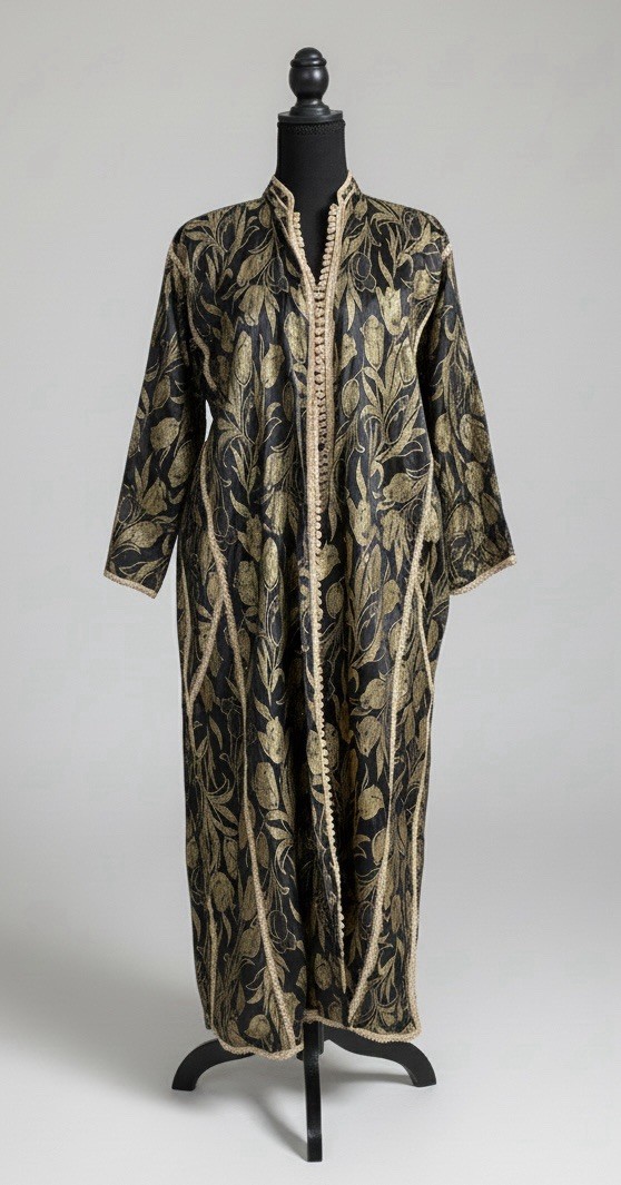 ARCHIVE 1930s Moroccan Kaftan - Skalli Gold Metallic Brocade - Fez Origin