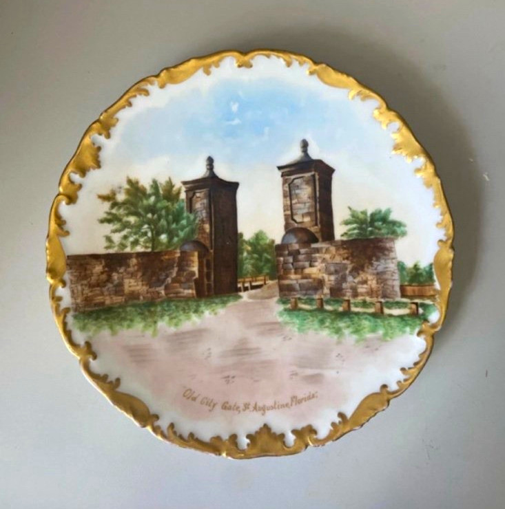Collector Plate Old City Gate St. Augustine Florida Round Greenleaf & Crosby