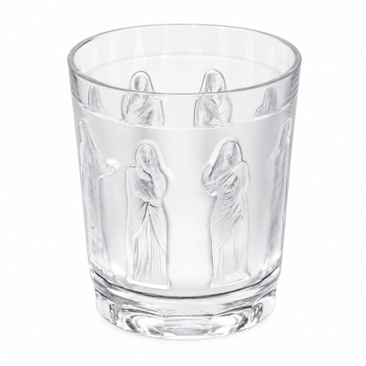 Vintage Lalique Femmes Antiques France Crystal Whiskey Tumbler Glass Signed