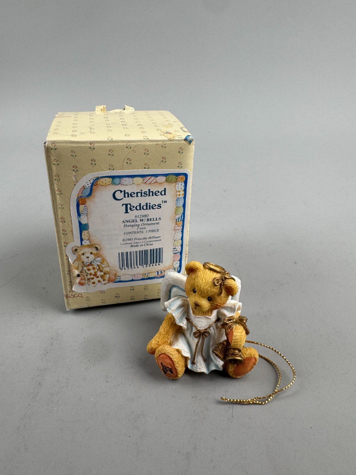 1993 Cherished Teddies Angel with Bells Figurine Ornament 912980 Enesco 1993 Cherished Teddies Angel with Bells Figurine Ornament 912980 Enesco