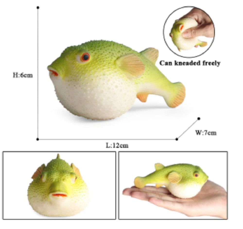 12cm Puffer Fish PVC Toy Sea Animal Ocean Fish Figure Doll Kids Gift