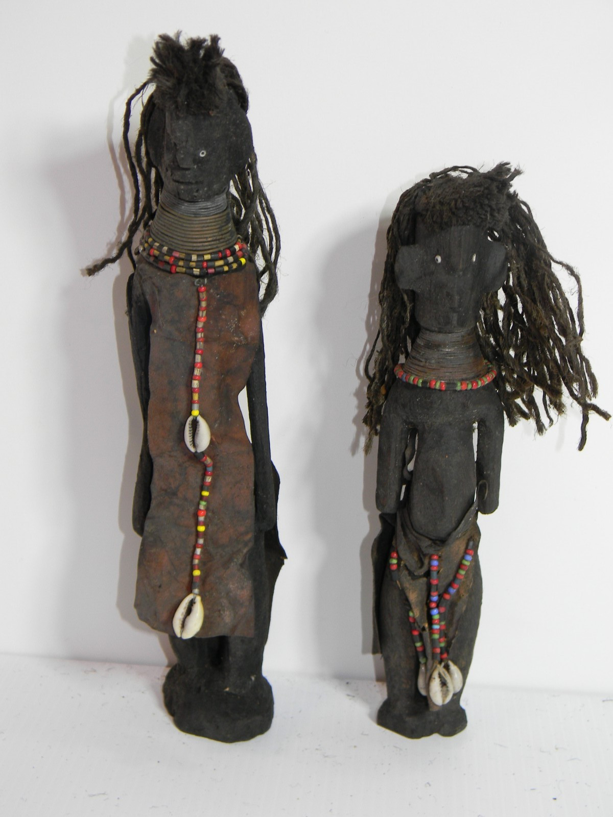 2 Turkana Kenya African Ikoku Fertility Ngide Beaded Hand Carved Wood Dolls #4 2 Turkana Kenya African Ikoku Fertility Ngide Beaded Hand Carved Wood Dolls #4
