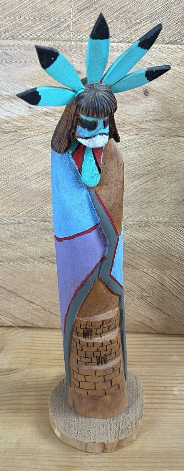 Hopi Navajo Cloud Man Kachina Doll Sign Headdress Native American 12” Estate #4