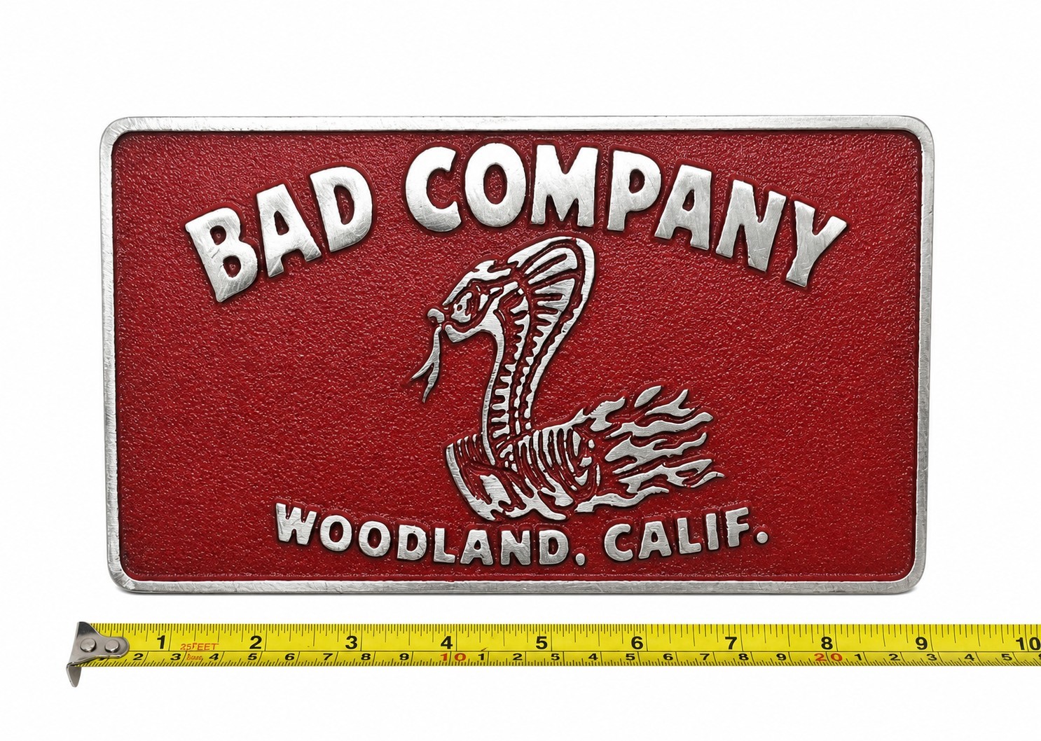 Cast Aluminum Car Club Plaque BAD COMPANY WOODLAND, CALIF Cast Aluminum Car Club Plaque BAD COMPANY WOODLAND, CALIF