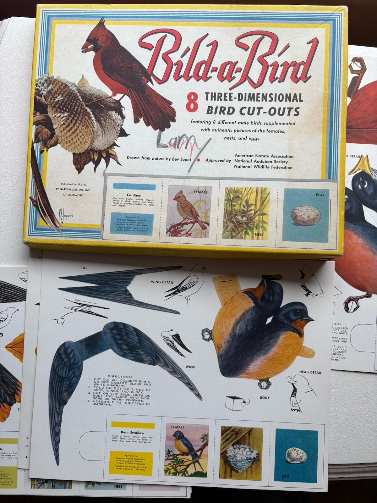 VTG 1960’s Bild A Bird 3D Cut Outs Set of 8 Unused Barton-Cotton Complete USA VTG 1960’s Bild A Bird 3D Cut Outs Set of 8 Unused Barton-Cotton Complete USA