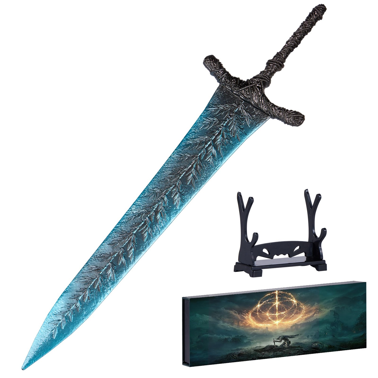 Elden Ring Dark Moon Greatsword Straight Knight\'s Sword Model 11.8-Inch Metal...