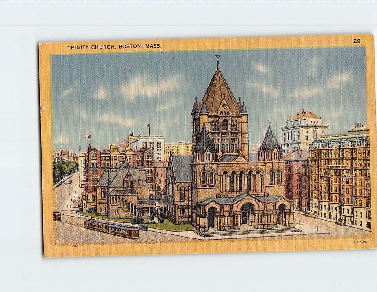 Postcard Trinity Church Boston Massachusetts USA