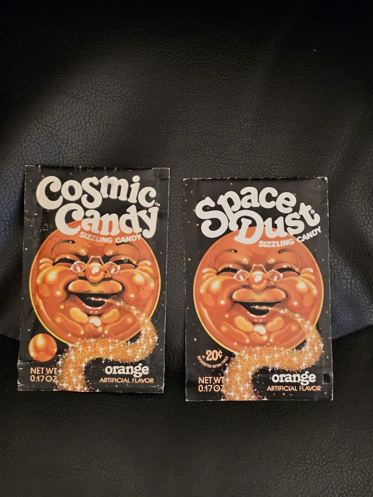 LOT 2 Vintage 1970's Unopened SPACE DUST Candy Orange COSMIC CANDY SEALED NOS 