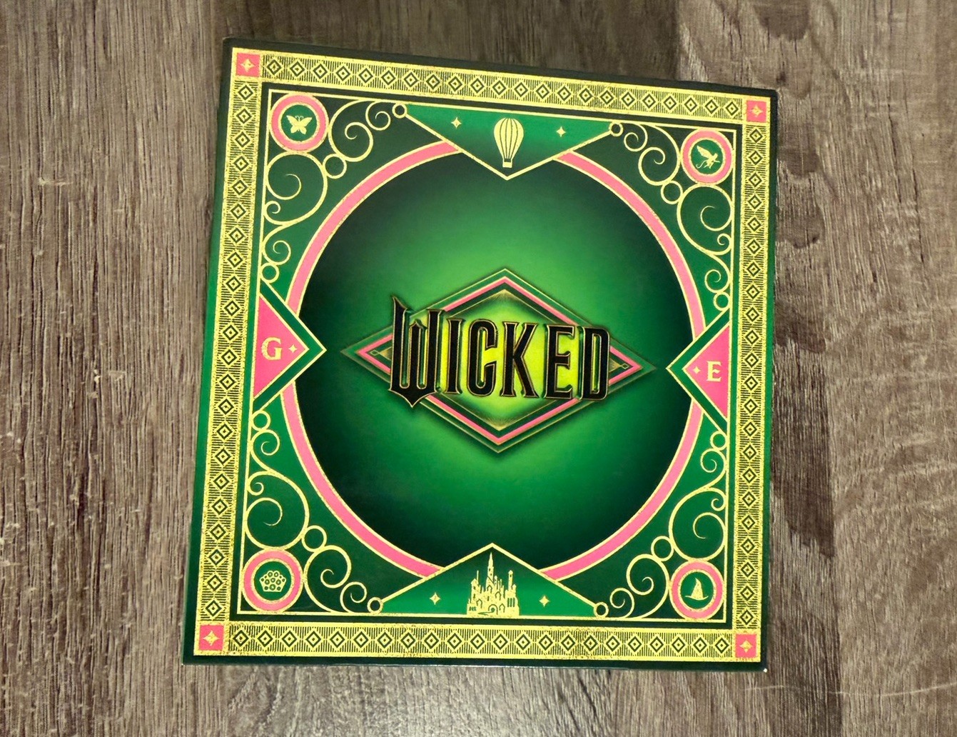 Wicked Movie Gold Rhinestone Watch Elphaba Glinda Pink Green Crystal Bezel 2024