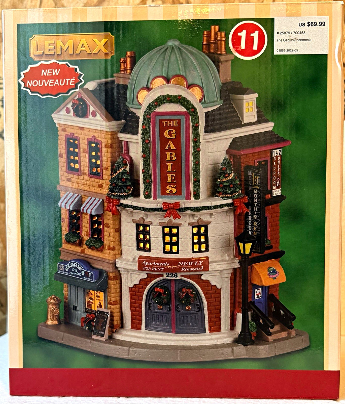 Lemax The Gables Apartments Lighted Holiday Village Building 2022