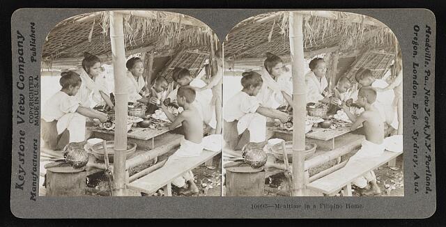Philippines Mealtime in a Filipino home Historic Old Photo