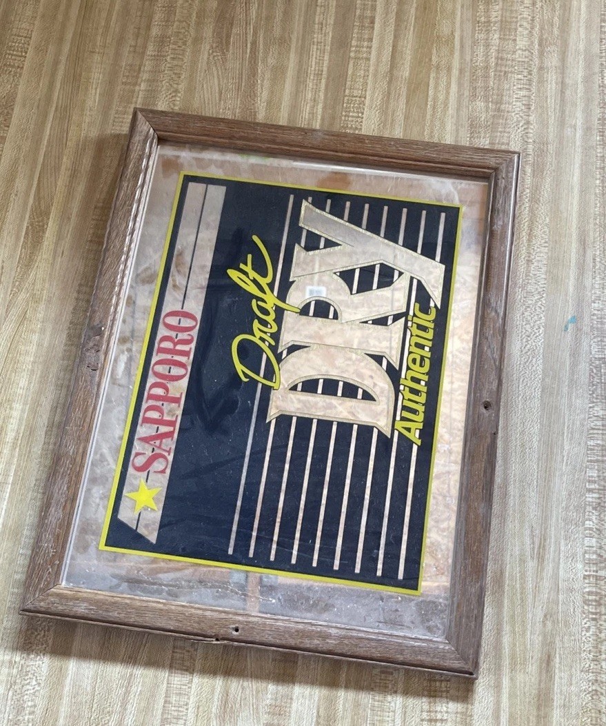 Sapporo Draft Dry Authentic Sign Vintage 