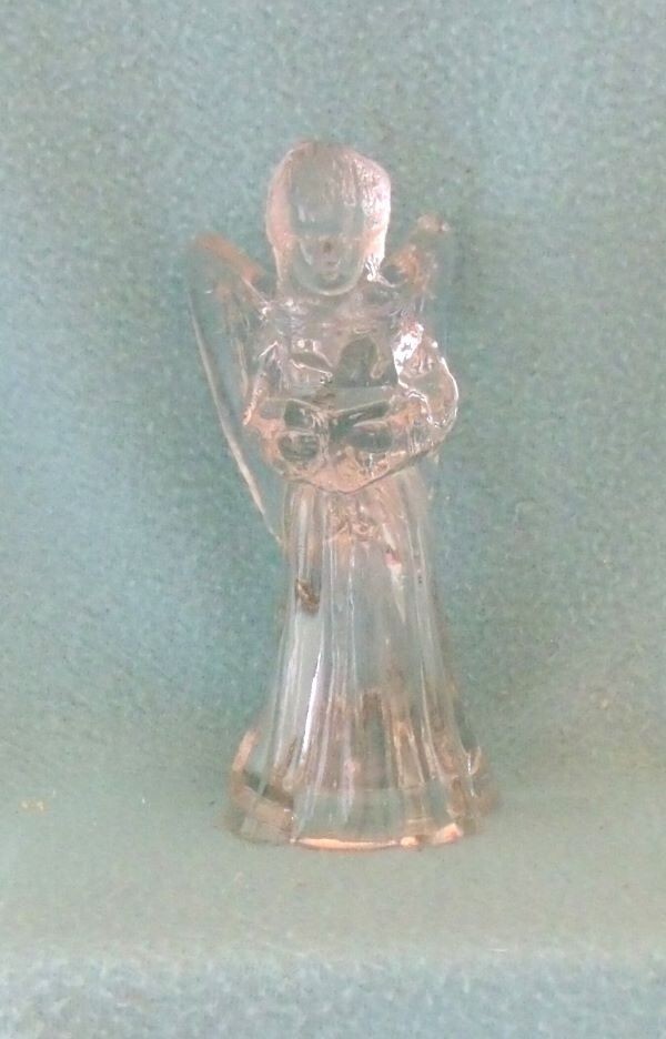 Vintage Angel with Songbook Candleholder in Clear Glass 6 1/2\