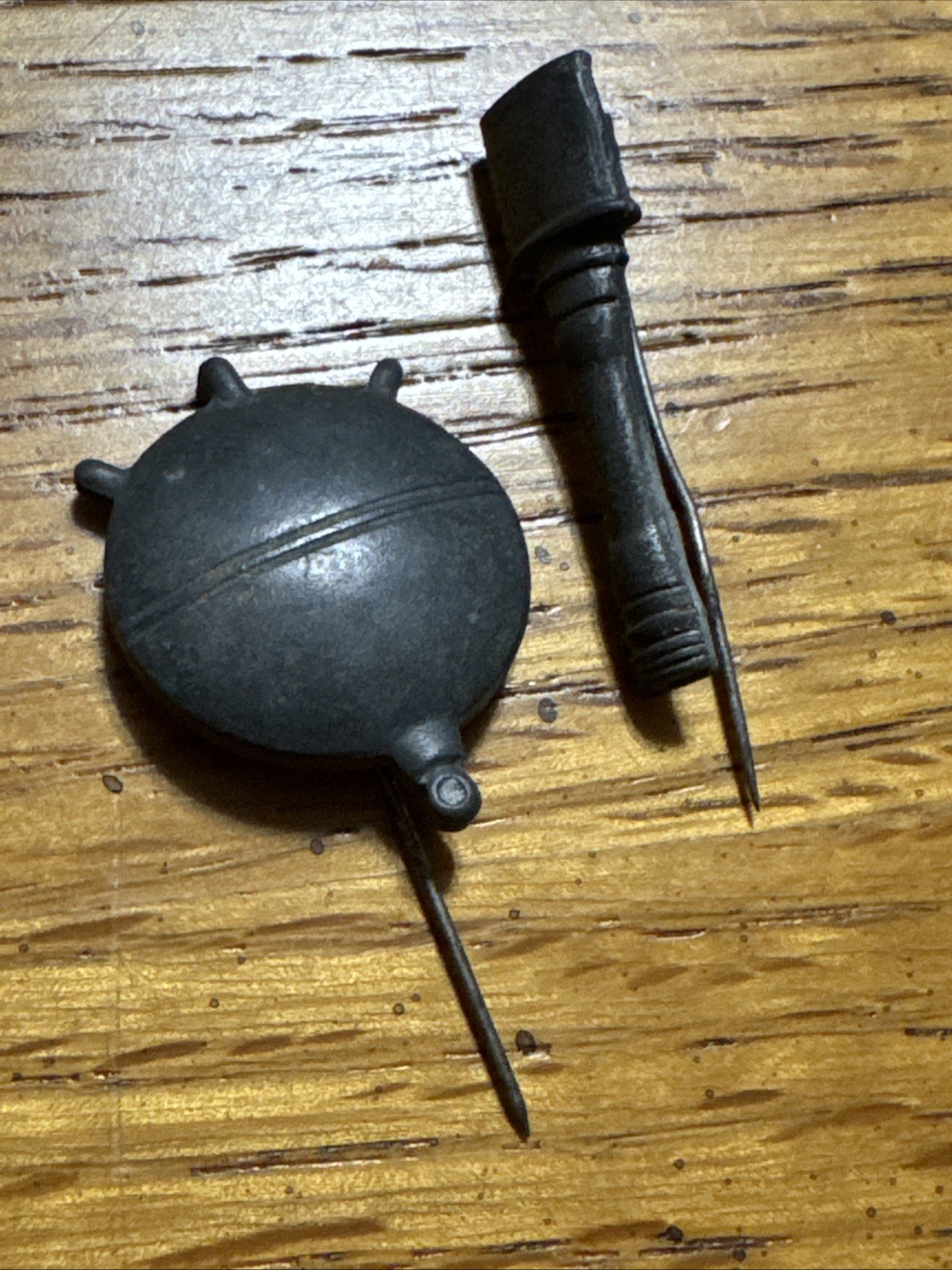 Two WWII German Pins-Hand Grenade-Naval Mine-Given For Donations 