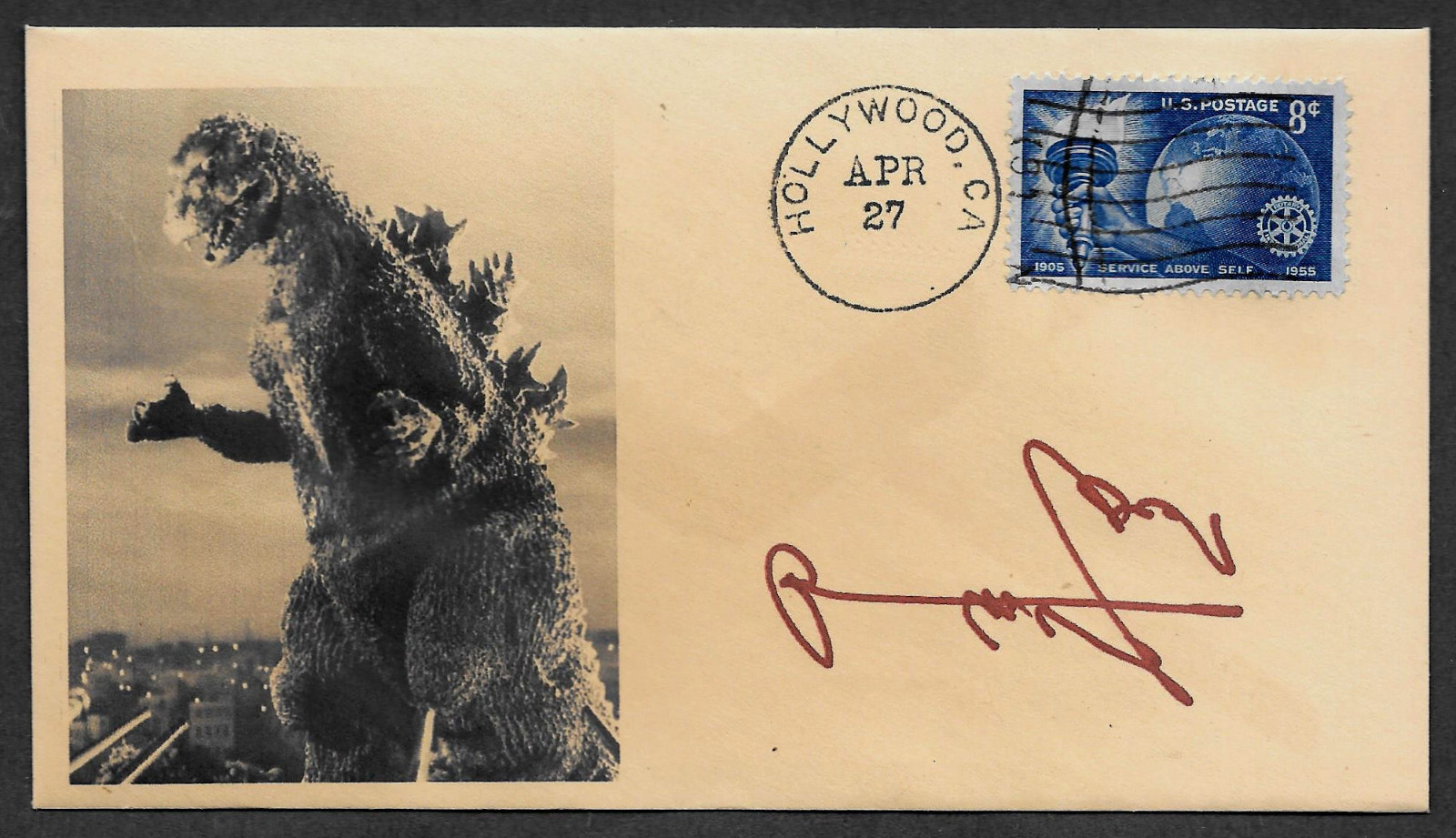 Haruo Nakajima Godzilla Autograph Reprint Featured on Collector Envelope 1118OP 