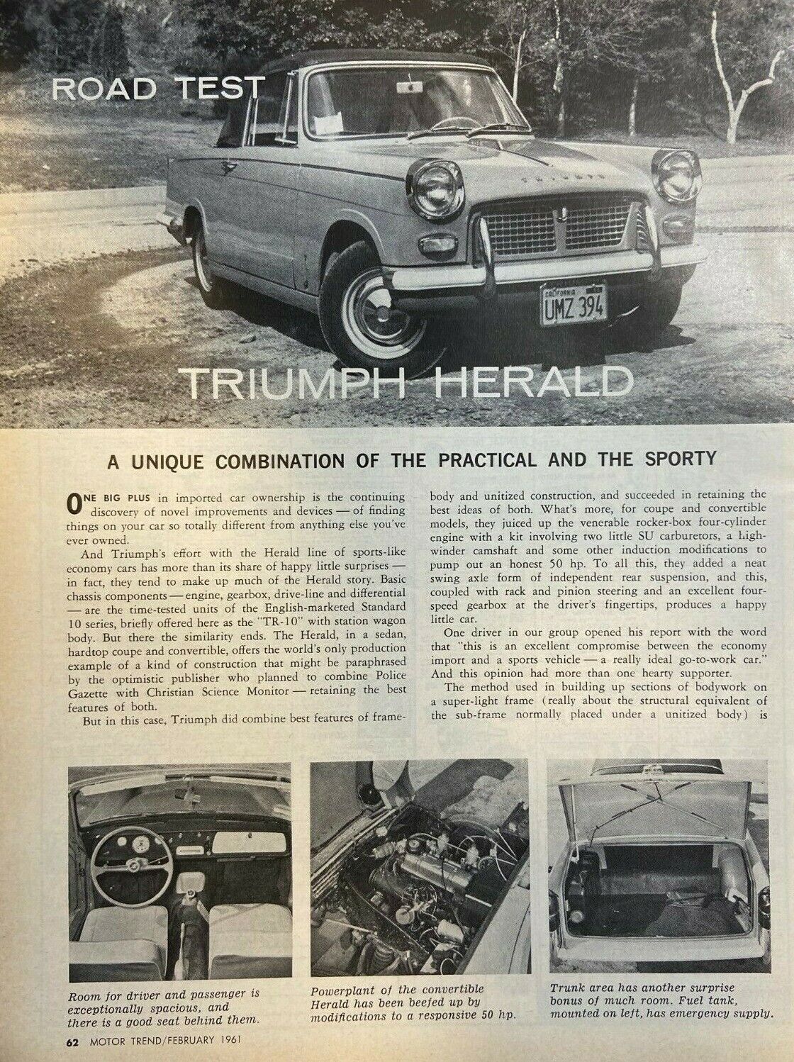 1961 Triumph Herald Road Test illustrated