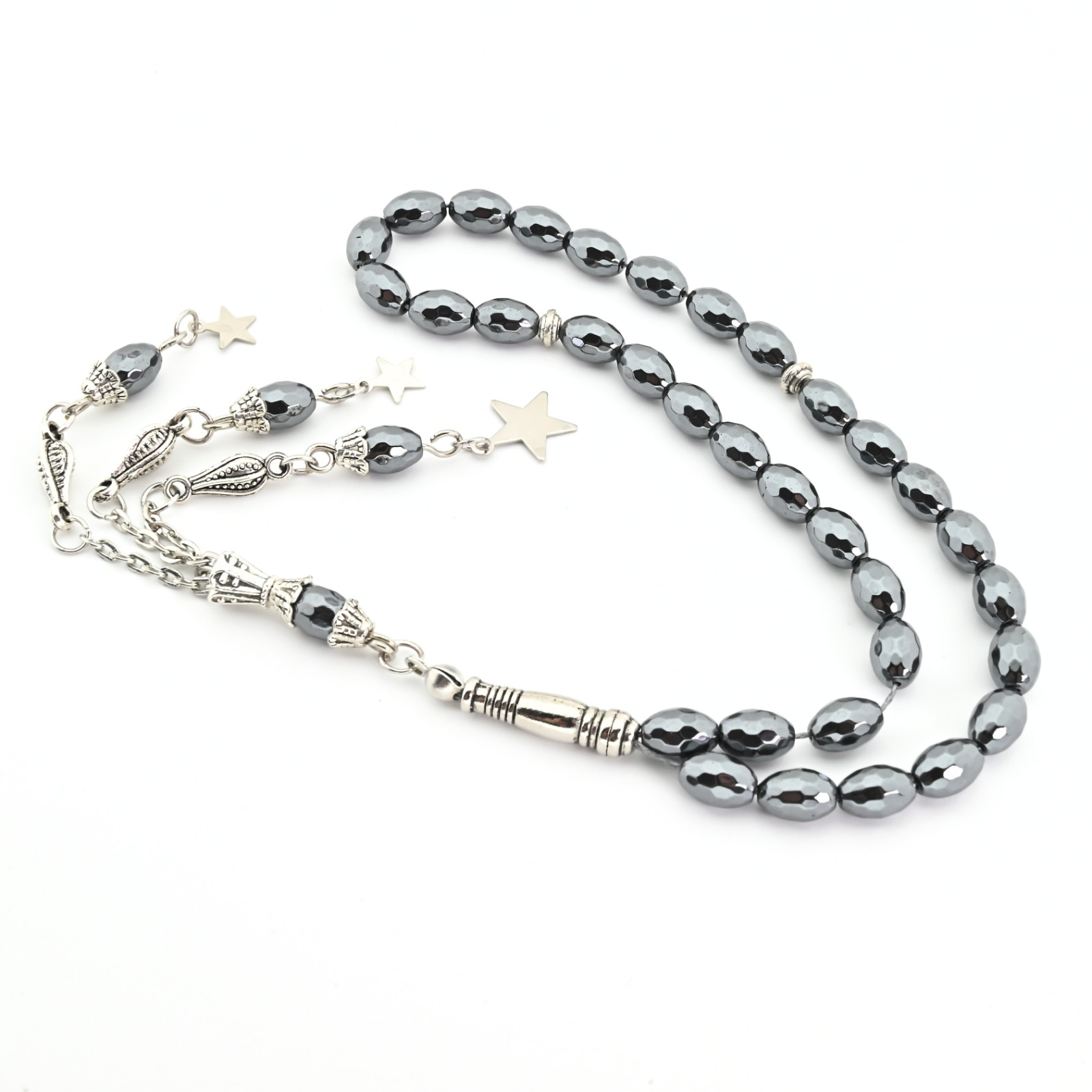 Facet Cute Hematite 33 beads Islamic Prayer Beads Misbaha Tesbih Turkey 103012