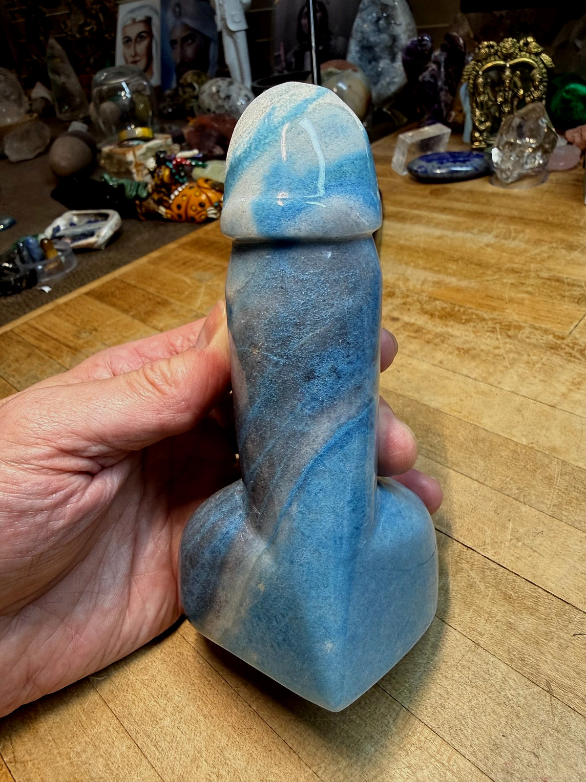 Trolleite Gemstone Artisan Hand Carved Phalic Penis specimen 000