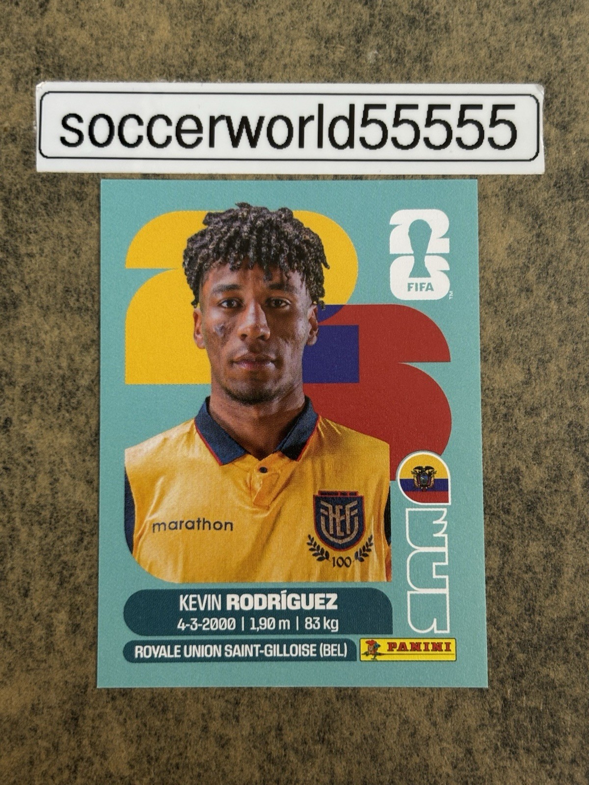 PANINI FIFA WORLD CUP 2026 - Sticker No ECU 19 - KEVIN RODRIGUEZ