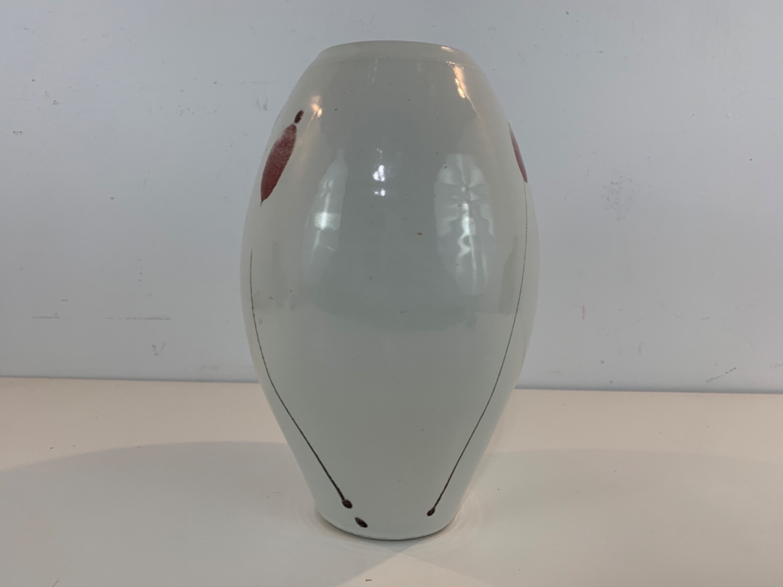 Vintage Zeni Pottery Porcelain Vase with Floral Decorations