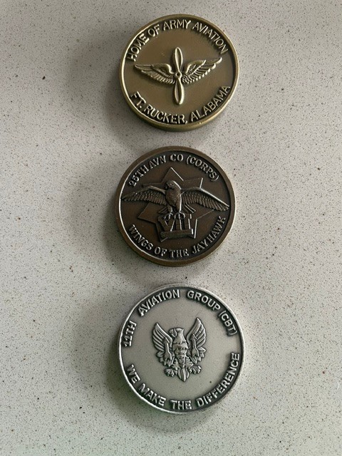 3 Army Aviation Challenge Coins - Ft. Rucker, 25th Avn Co, 11th Aviation Group