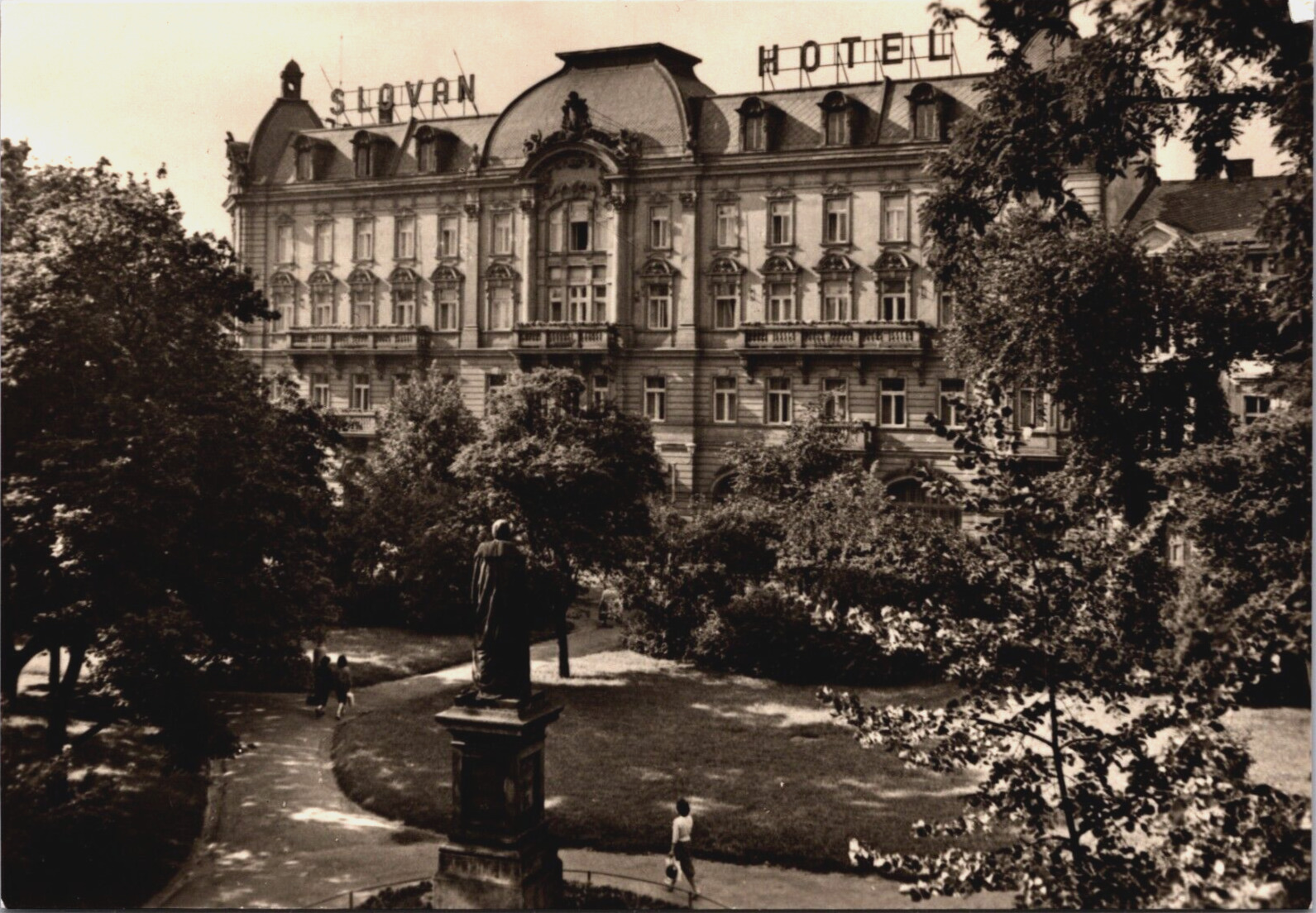 Czech Republic Plzeň Hotel Slovan Vintage RPPC BS.30