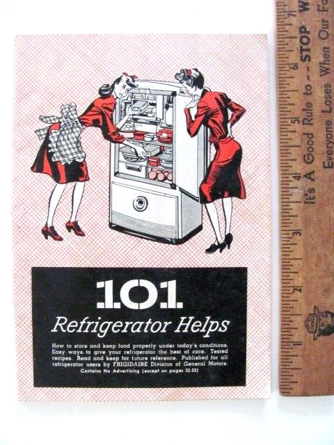 WWII WW2 ERA 101 REFRIGERATOR HELPS, 1944, FRIGIDAIRE DIV OF GENERAL MOTORS,NICE