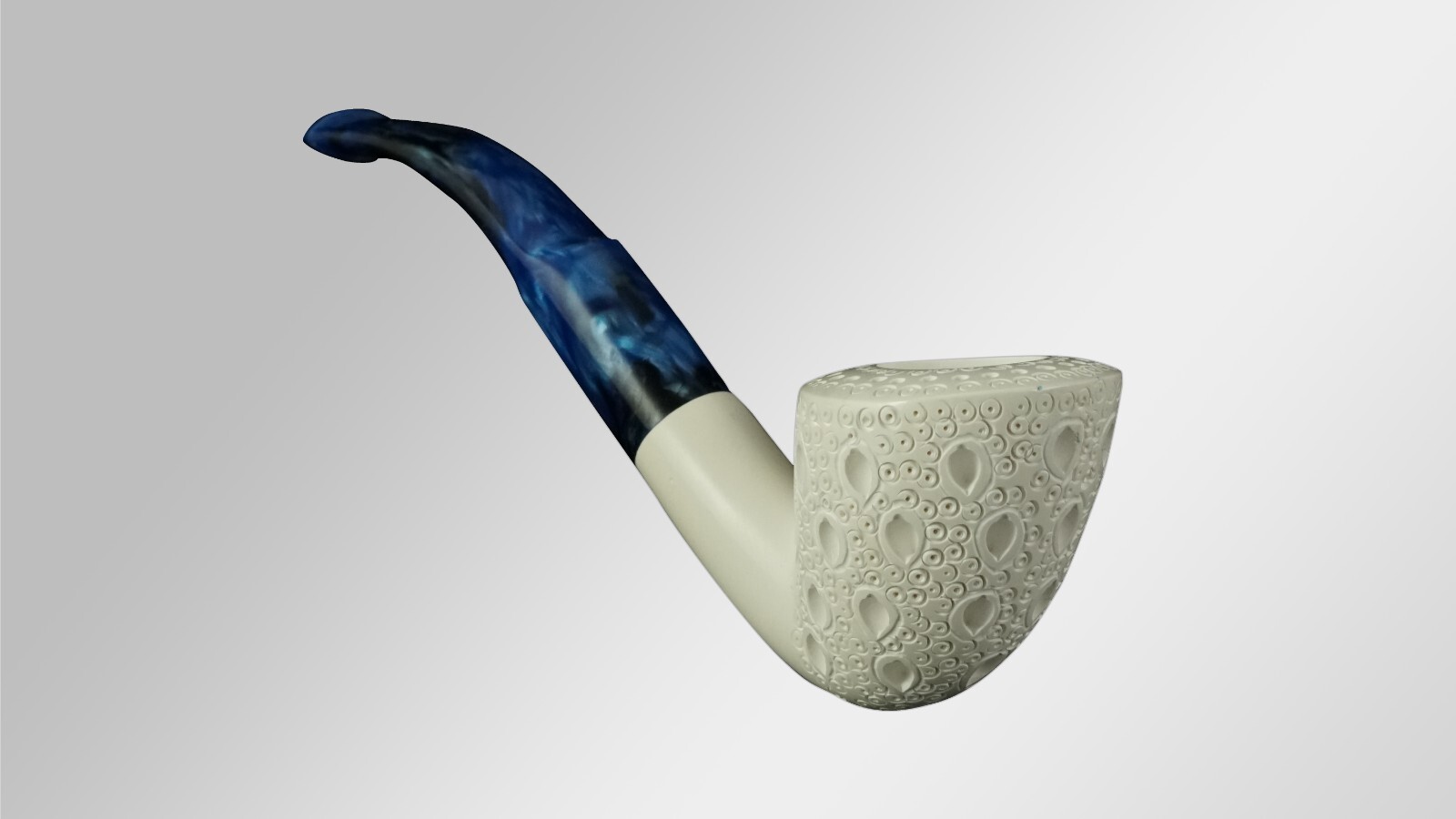 Dublin Lattice Block Meerschaum Pipe with case D-2