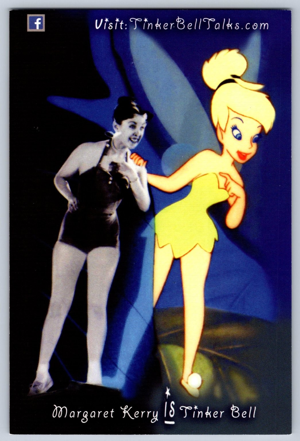 Margaret Kerry Tinker Bell Autographed Card Disney Peter Pan Model Margaret Kerry Tinker Bell Autographed Card Disney Peter Pan Model