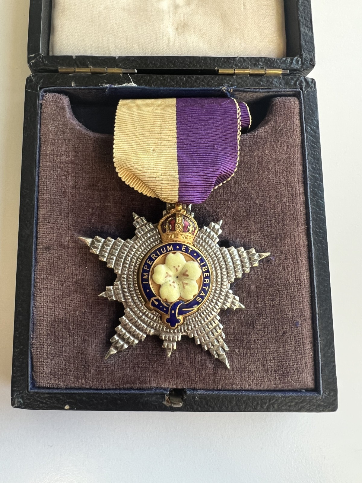Antique Victorian Great Britain Primrose League Grand Star Medal Order in box