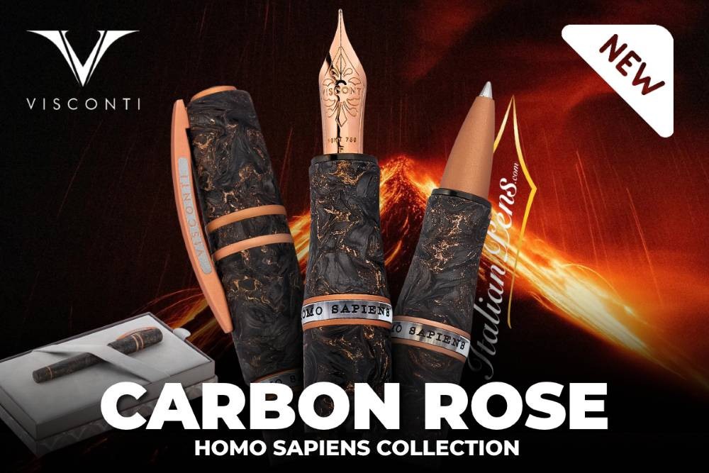 VISCONTI HOMO SAPIENS CARBON ROSE LTD EDITION FOUNTAIN PEN