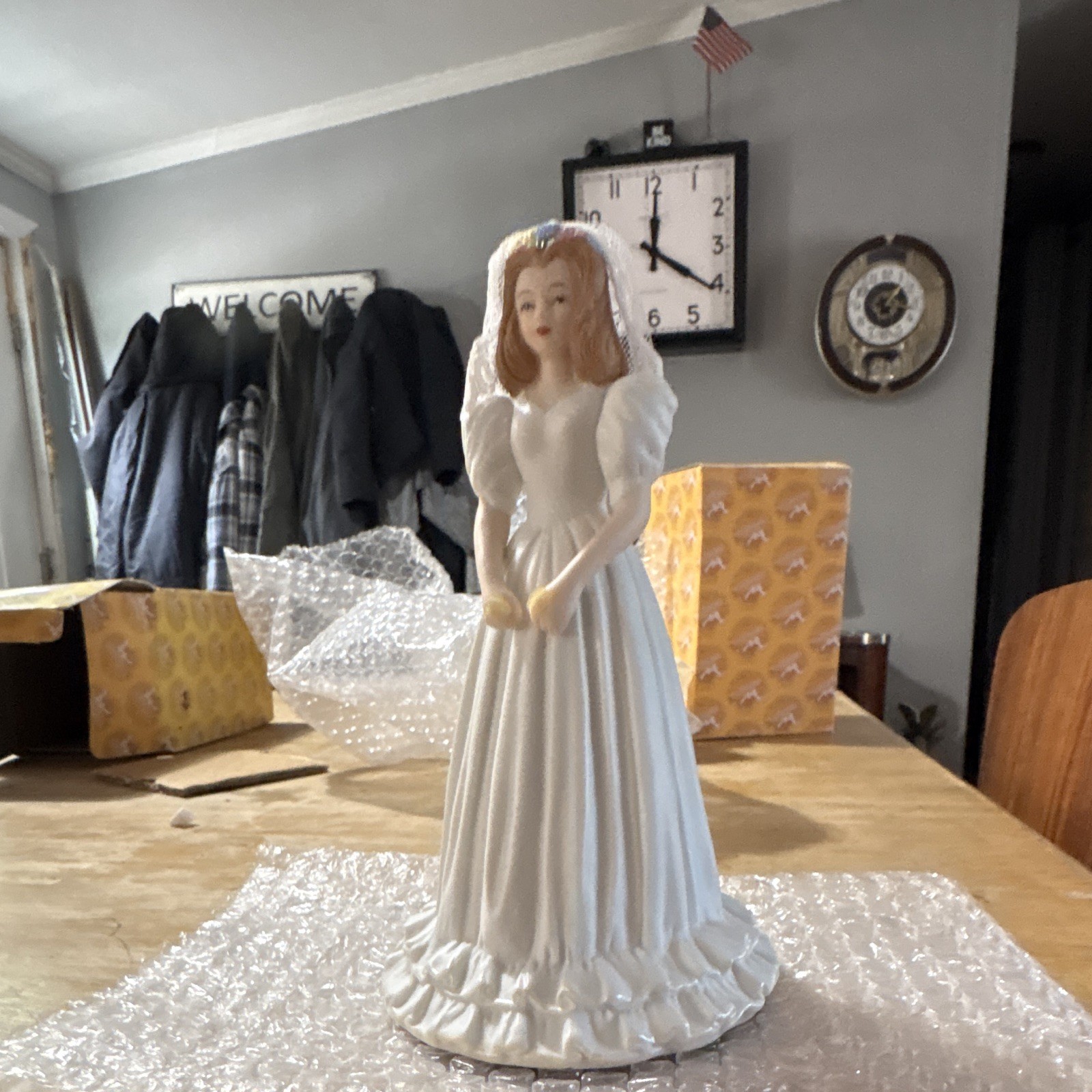 Enesco Growing Up Girls Brunette Bride Doll Music Box Boxed