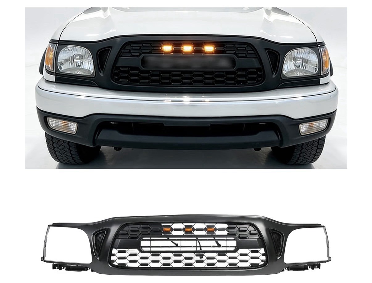 Front Grill Compatible with 2001- 2004 Toyota Tacoma | Matte Black  DAMAGE READ