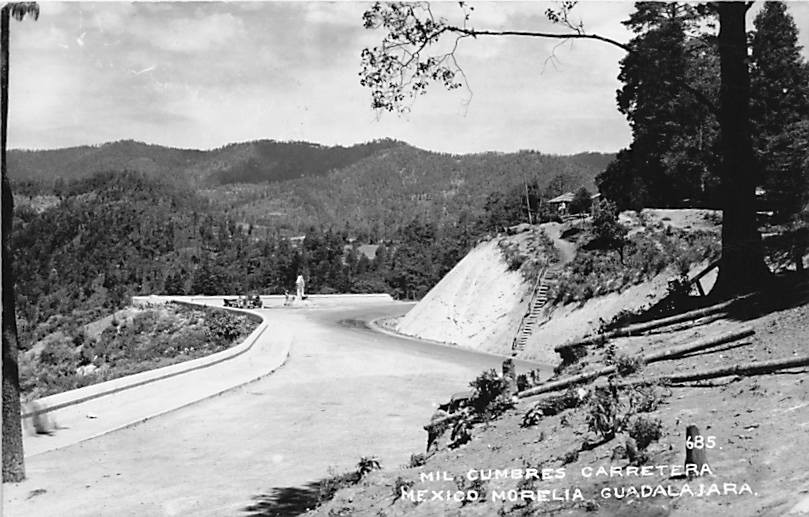 Postcard Mexico: RPPC Mil Cumbres Carretera, Morelia to Mexico City
