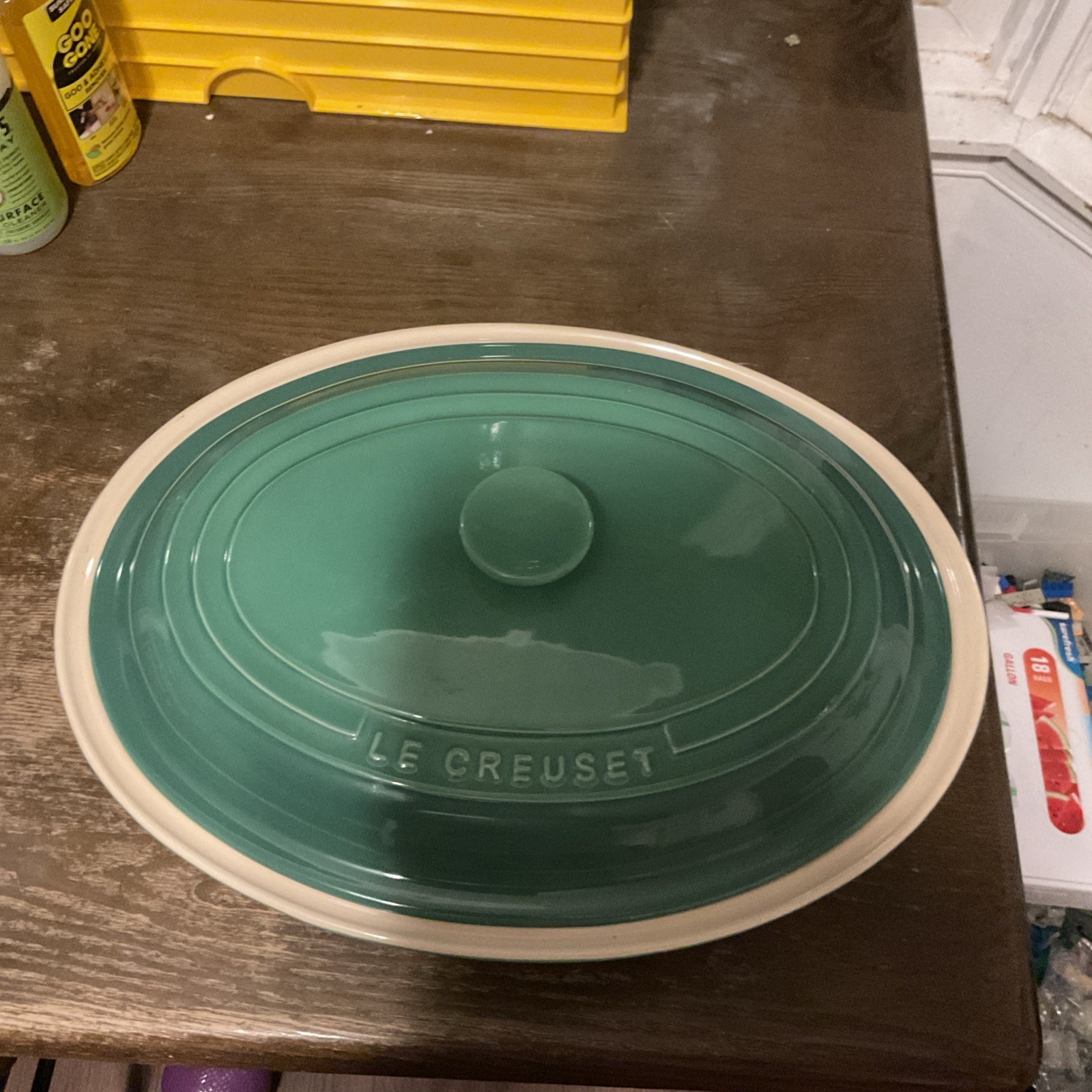 HTF Le Creuset Bamboo Green Stoneware 5 1/2 Qt. 17
