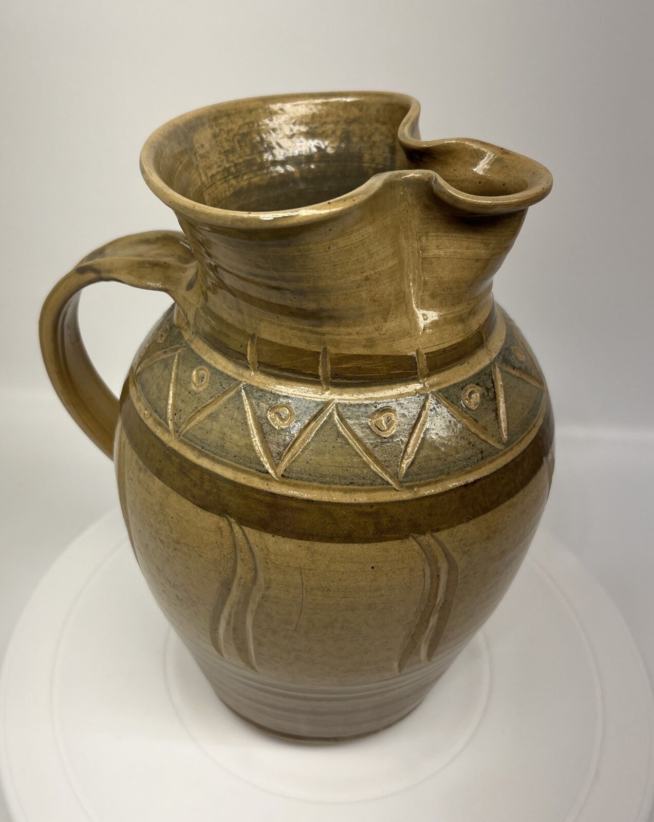 Cariaso Pottery - Hand Thrown Stoneware Pitcher 8.75” X 6”