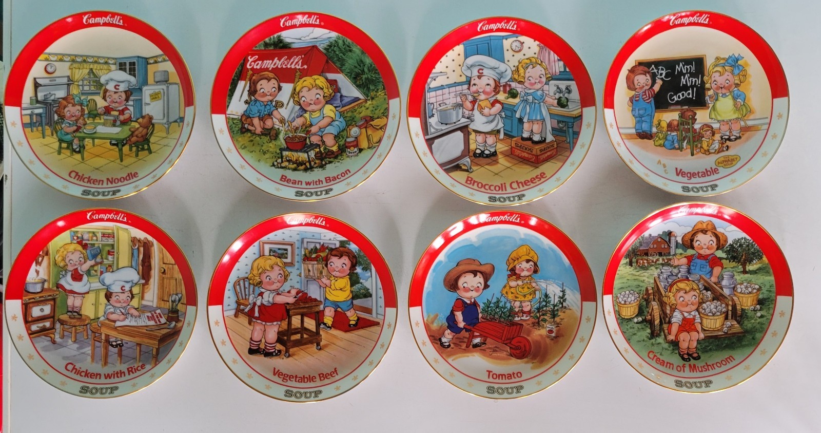 Campbell's Soup Kids Numbered Collector Plates 1994 Danbury Mint Set of 8 VTG
