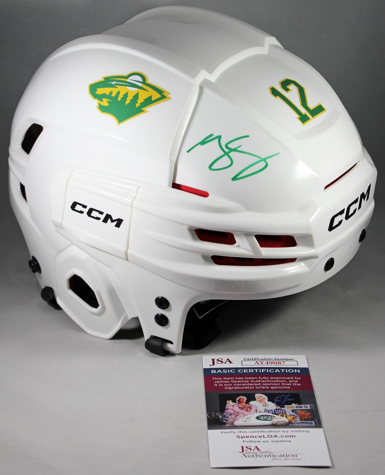 MATT BOLDY SIGNED FULL-SIZE MINNESOTA WILD HELMET FS NHL STAR AUTOGRAPH +JSA COA
