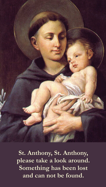 St. Anthony LAMINATED Prayer Card, 5-pack with Two Free Holy Cards Included