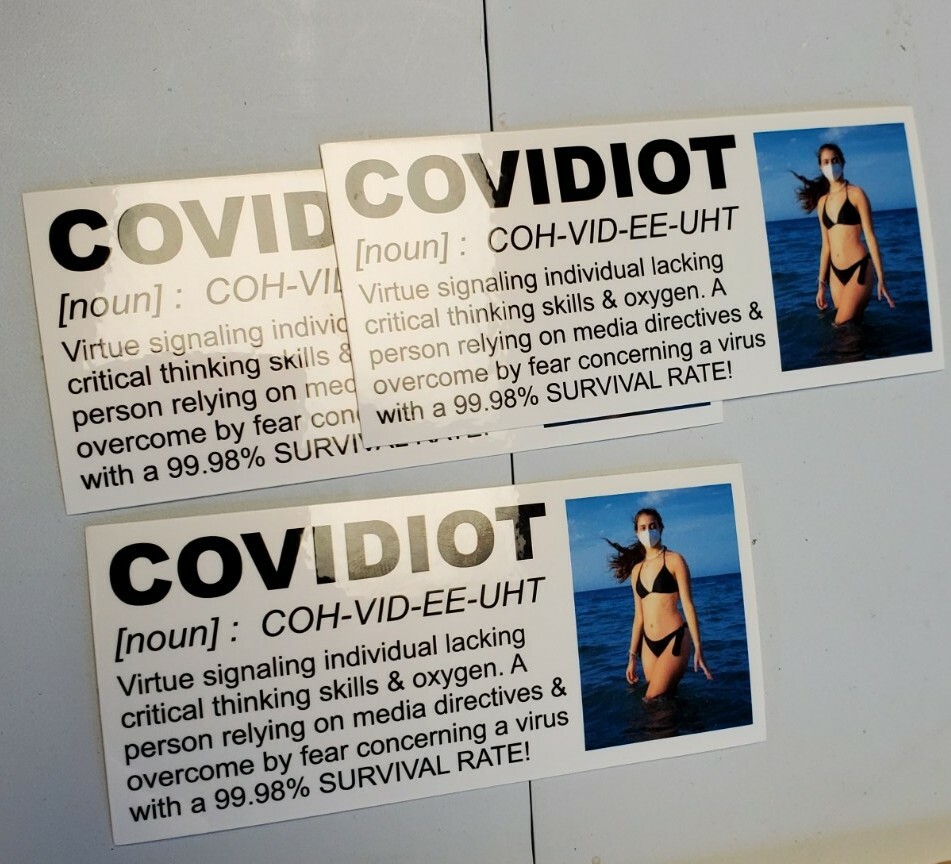 COVIDIOT STICKERS 3 PACK